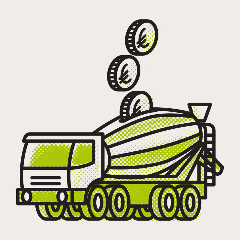 BGW Jahresbericht 2022. Illustration „Wohnbauförderung“